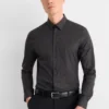 Business shirt - slim fit - kent collar - patterned black