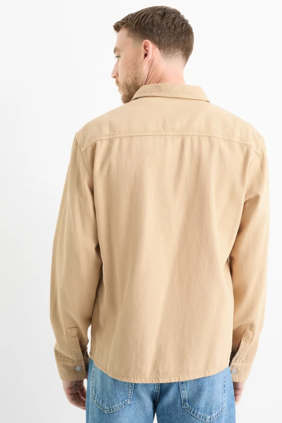 Denim shirt - regular fit - kent collar beige