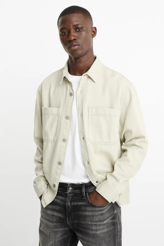 Denim shirt - regular fit - kent collar mint green