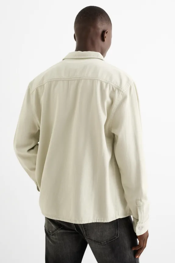Denim shirt - regular fit - kent collar mint green