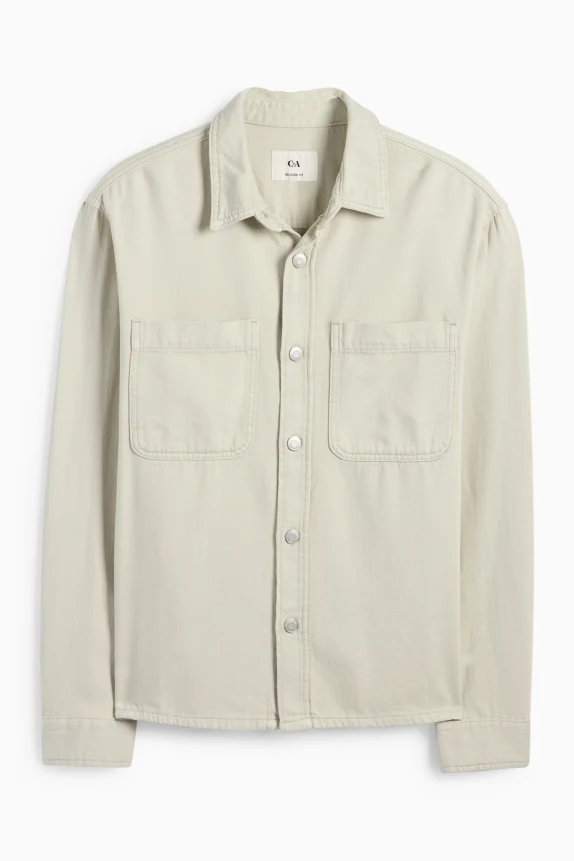 Denim shirt - regular fit - kent collar mint green