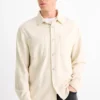 Denim shirt - regular fit - kent collar cremewhite