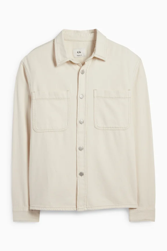 Denim shirt - regular fit - kent collar cremewhite