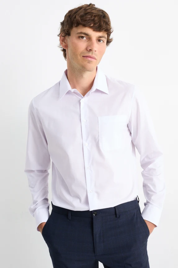 Business shirt - regular fit - kent collar white