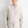 Shirt - regular fit - button-down collar light beige