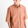 Shirt - relaxed fit - kent collar - striped terracotta