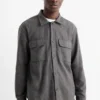 Shirt - relaxed fit - kent collar dark gray