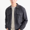 Shirt - relaxed fit - kent collar dark gray