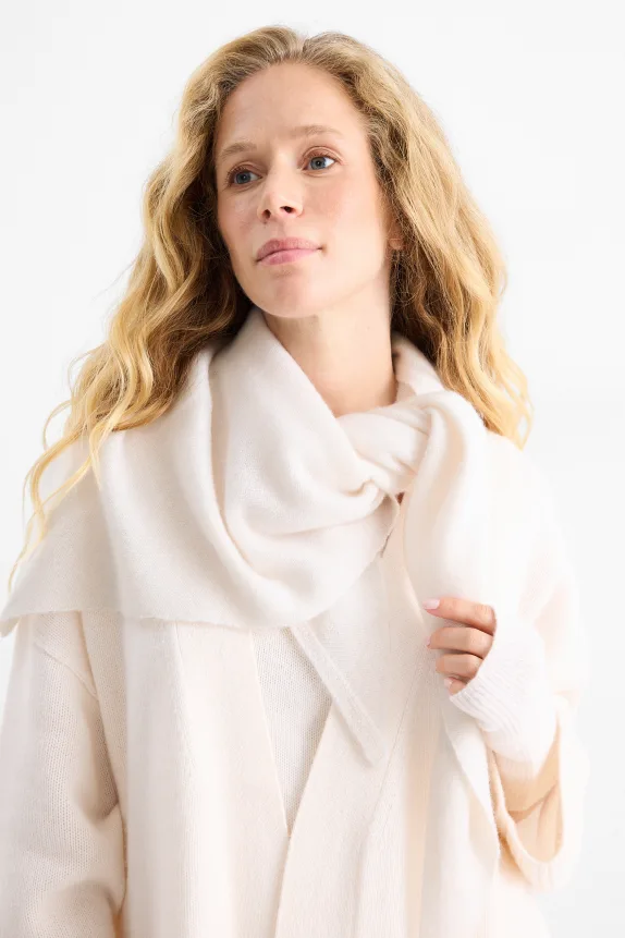 Cashmere scarf cremewhite