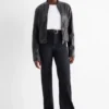 Flared jeans with belt - high waist - LYCRAÂ® denim-dark blue