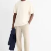 Chinos - tapered fit - textured light beige