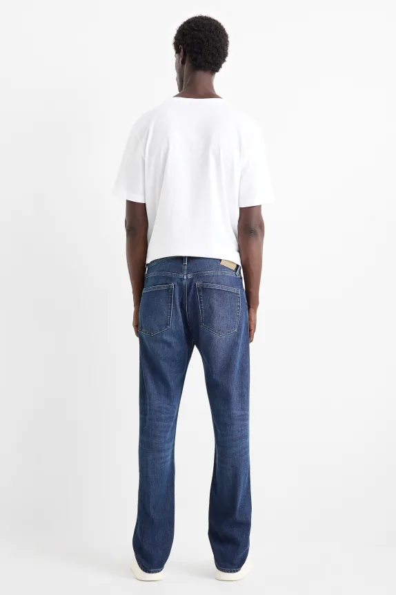 Regular jeans with button fly - thermal jeans - LYCRA® blue denim