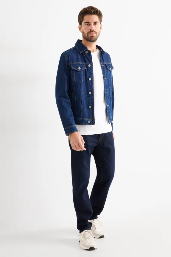 Regular jeans with button fly - thermal jeans - LYCRA® denim-dark blue