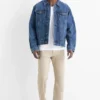 Trousers - slim fit - LYCRAÂ® light beige