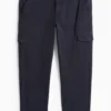 Cargo trousers - tapered fit - textured dark blue