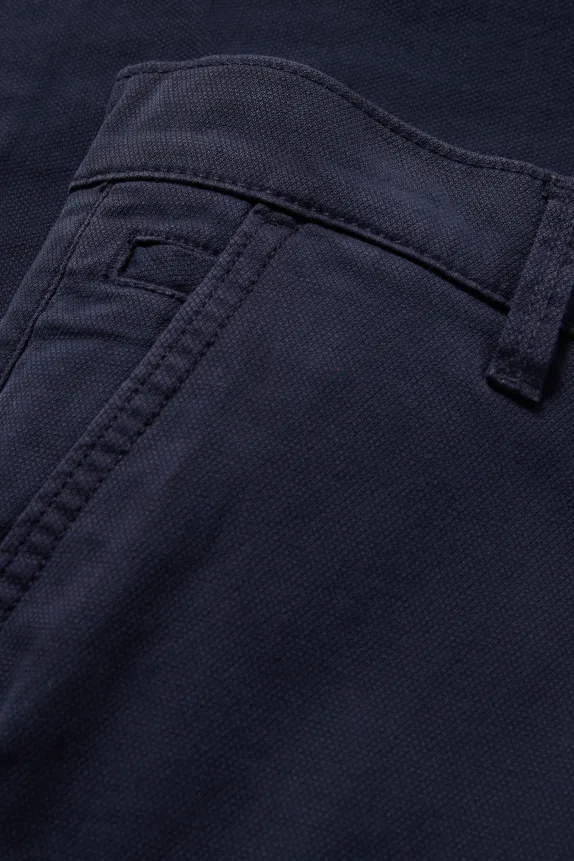 Cargo trousers - tapered fit - textured dark blue