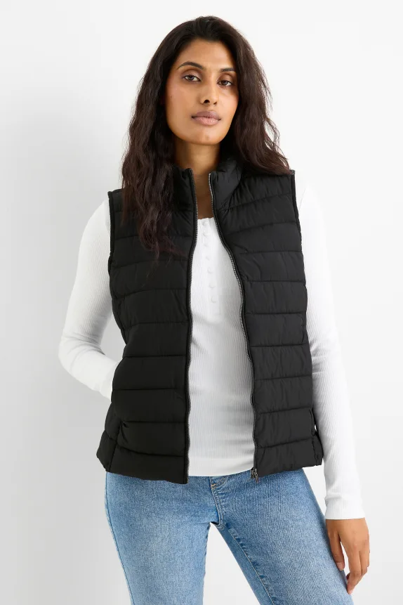 Quilted gilet black