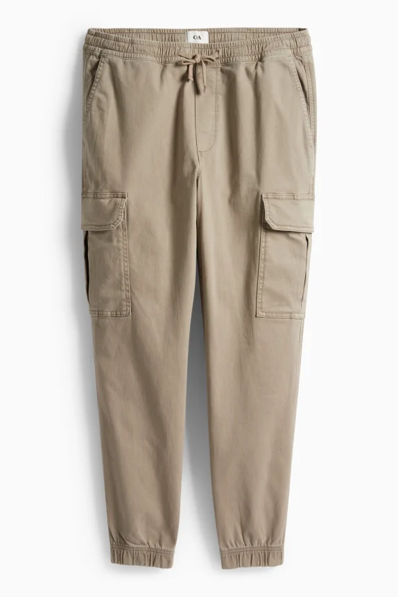 Cargo trousers - tapered fit - LYCRAÂ® light brown