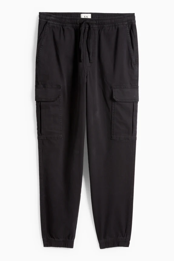 Cargo trousers - tapered fit - LYCRAÂ® black