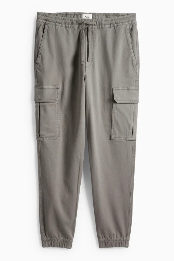 Cargo trousers - tapered fit - LYCRAÂ® gray
