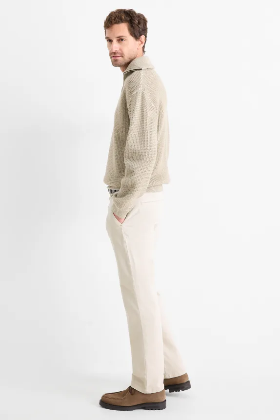Chinos - regular fit - textured light beige