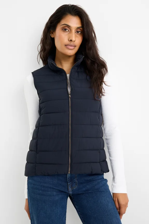 Quilted gilet dark blue