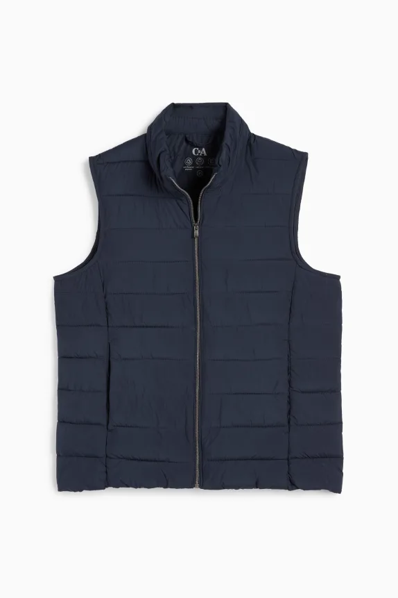 Quilted gilet dark blue