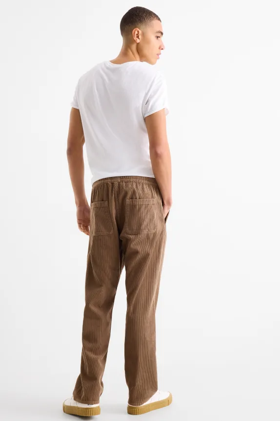 Corduroy trousers - relaxed fit brown