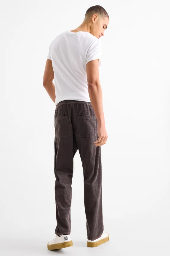 Corduroy trousers - relaxed fit gray
