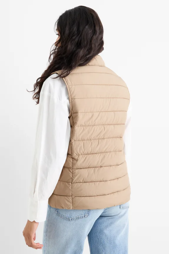 Quilted gilet light beige