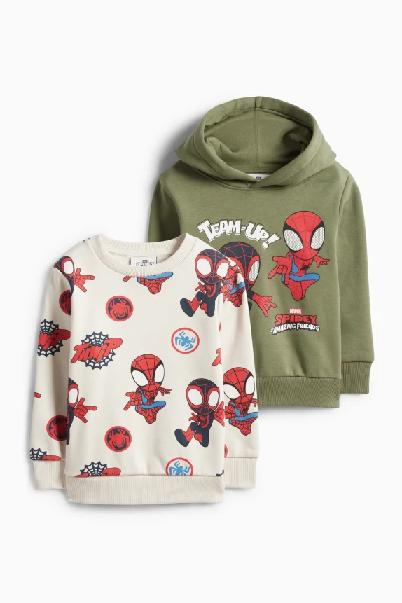 Multipack of 2 - Spidey - hoodie and sweatshirt beige / green