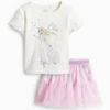 Frozen - set - short sleeve T-shirt and skirt - 2 piece light violet