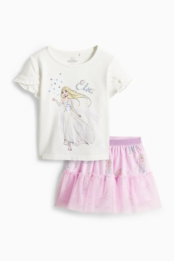 Frozen - set - short sleeve T-shirt and skirt - 2 piece light violet
