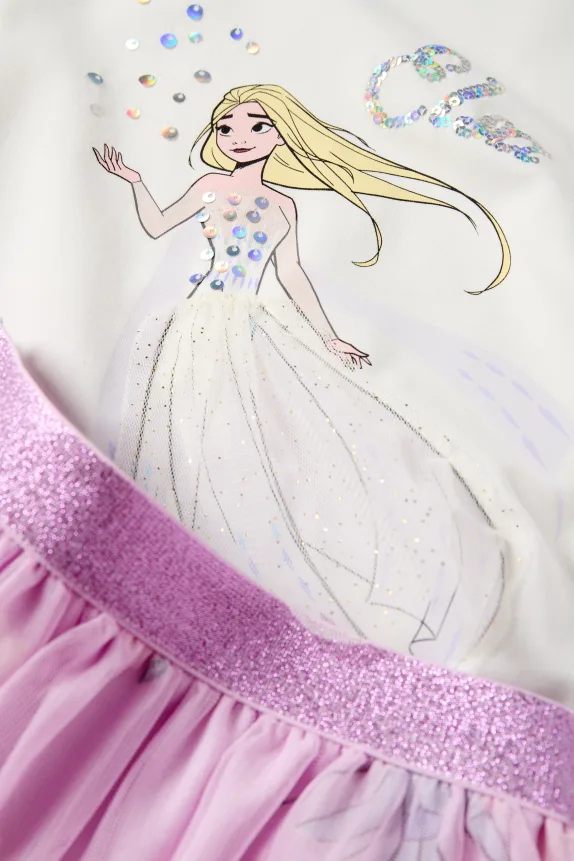 Frozen - set - short sleeve T-shirt and skirt - 2 piece light violet