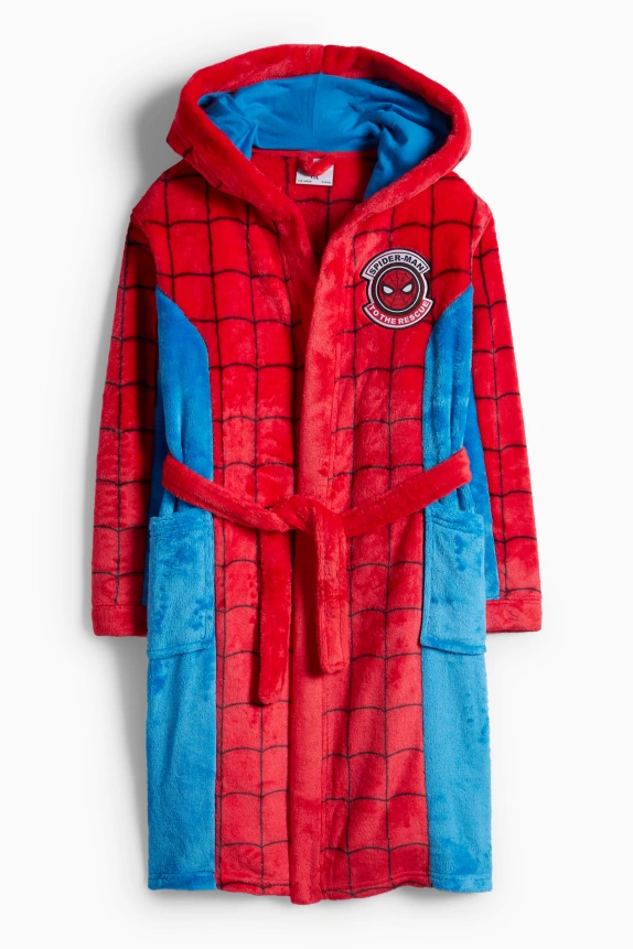 Spider-Man - hooded bathrobe red / blue