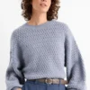 Cashmere jumper - cable knit pattern blue