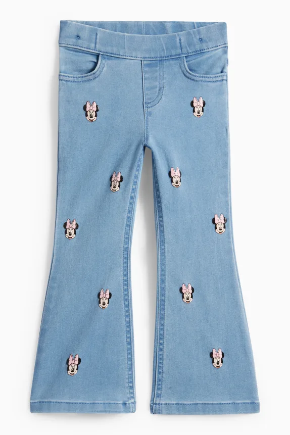 Minnie Mouse - flared jeans - shiny light blue