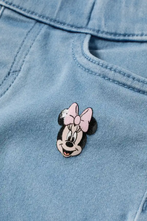 Minnie Mouse - flared jeans - shiny light blue