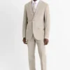 Suit with tie - regular fit - stretch - 4 piece gray-brown