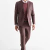 Mix & match suit trousers with new wool content - slim fit - stretch bordeaux