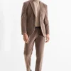 Corduroy mix & match trousers - regular fit - stretch brown