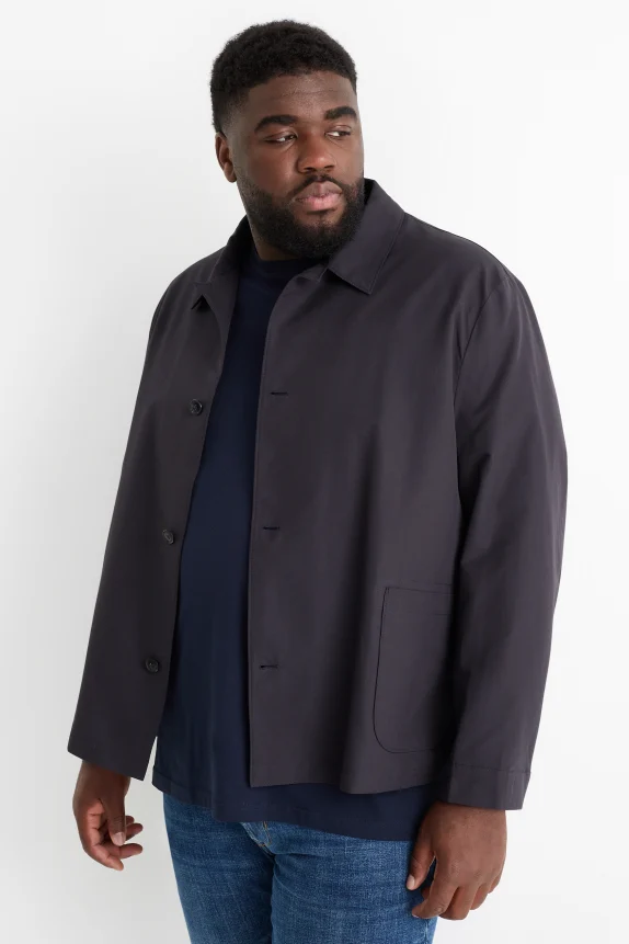 Shirt jacket - relaxed fit - kent collar black