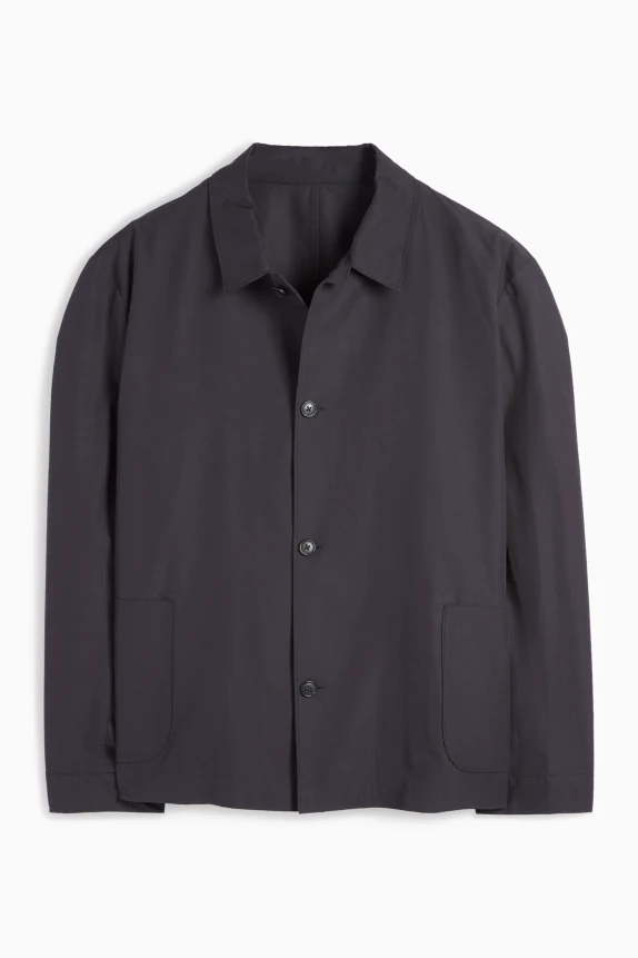 Shirt jacket - relaxed fit - kent collar black