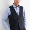 Waistcoat - regular fit - Flex - new wool blend dark blue