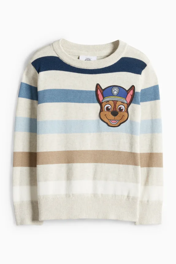 PAW Patrol - Chase - jumper - striped light beige