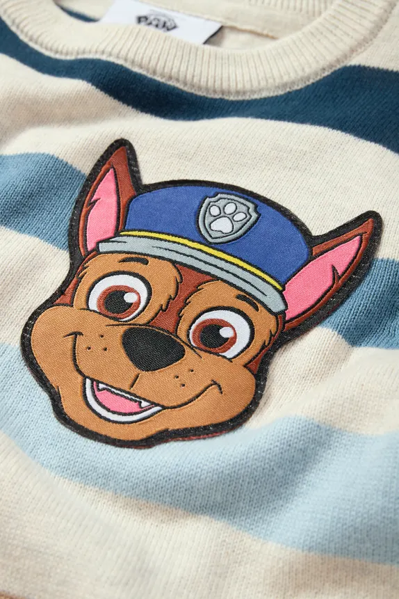 PAW Patrol - Chase - jumper - striped light beige