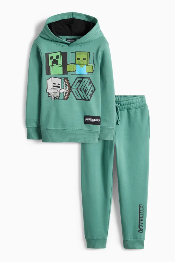 Minecraft - set - hoodie and joggers - 2 piece green