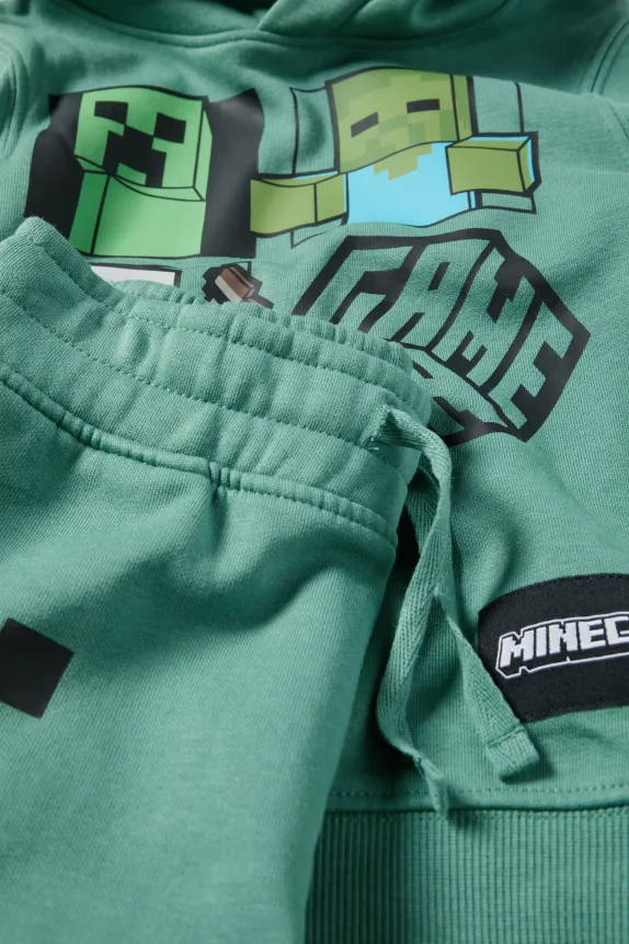 Minecraft - set - hoodie and joggers - 2 piece green
