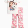Gabby's Dollhouse - set - short sleeve T-shirt and flared leggings white / pink