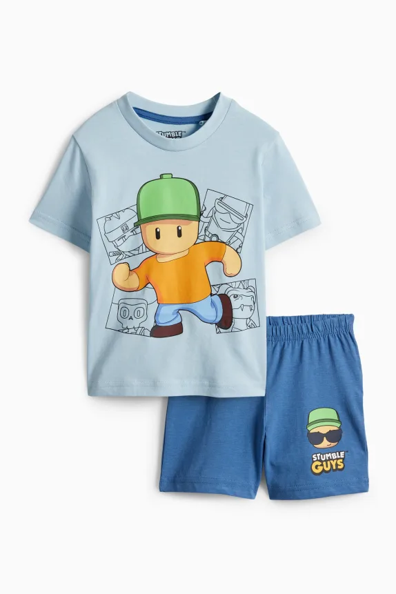 Stumble Guys - short pyjamas - 2 piece light blue